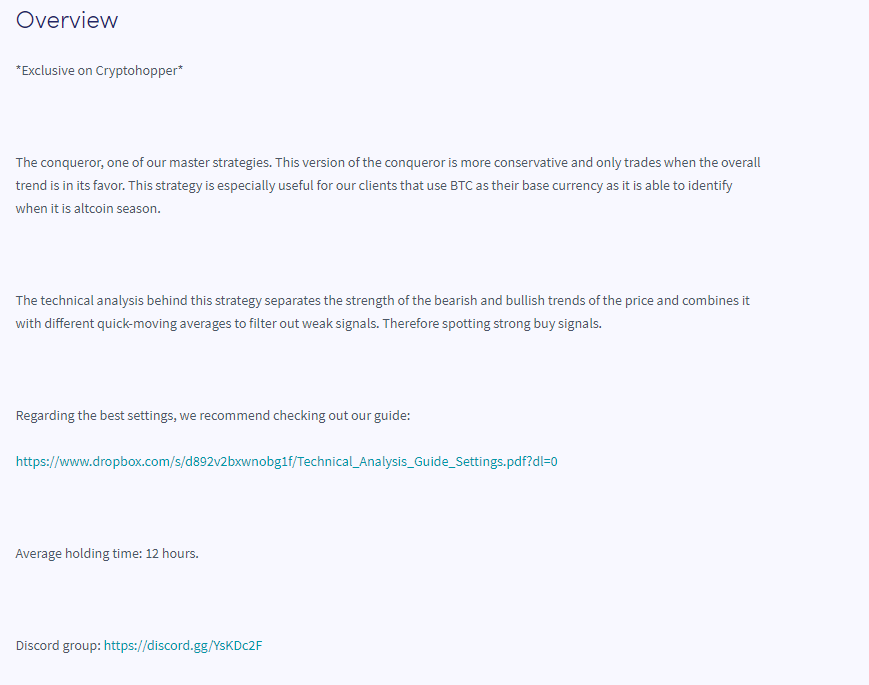 How to find strategies on Crypto Hopper on the strategies page 1 strategy