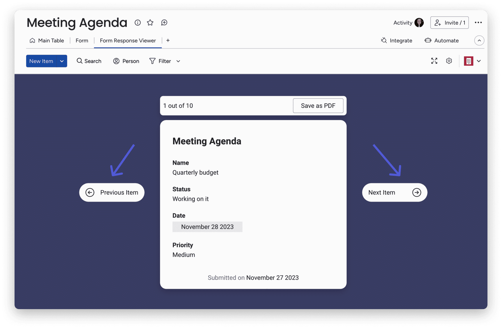 How to view form responses in your boards 4 Form Response View-Items.png