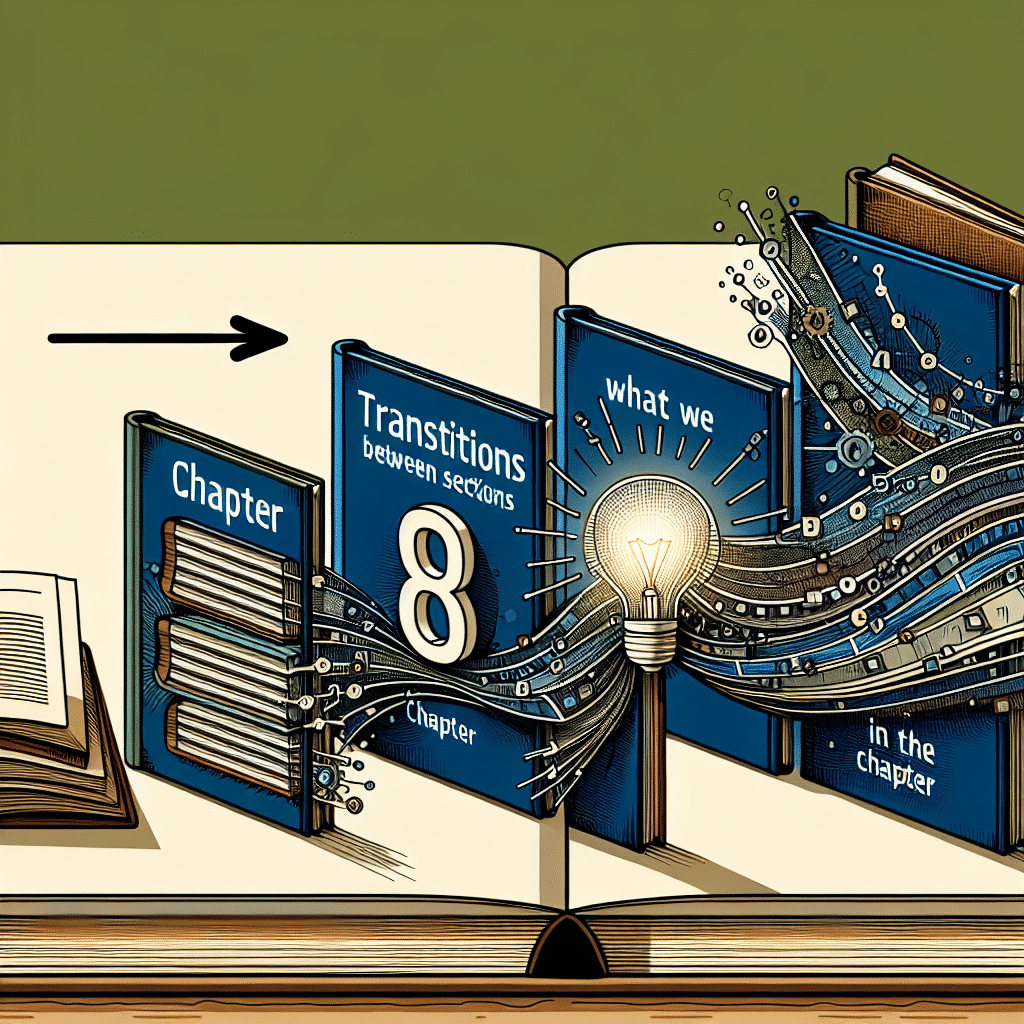 Chapter 8 - Transitions between sections - What will we learn in the chapter?