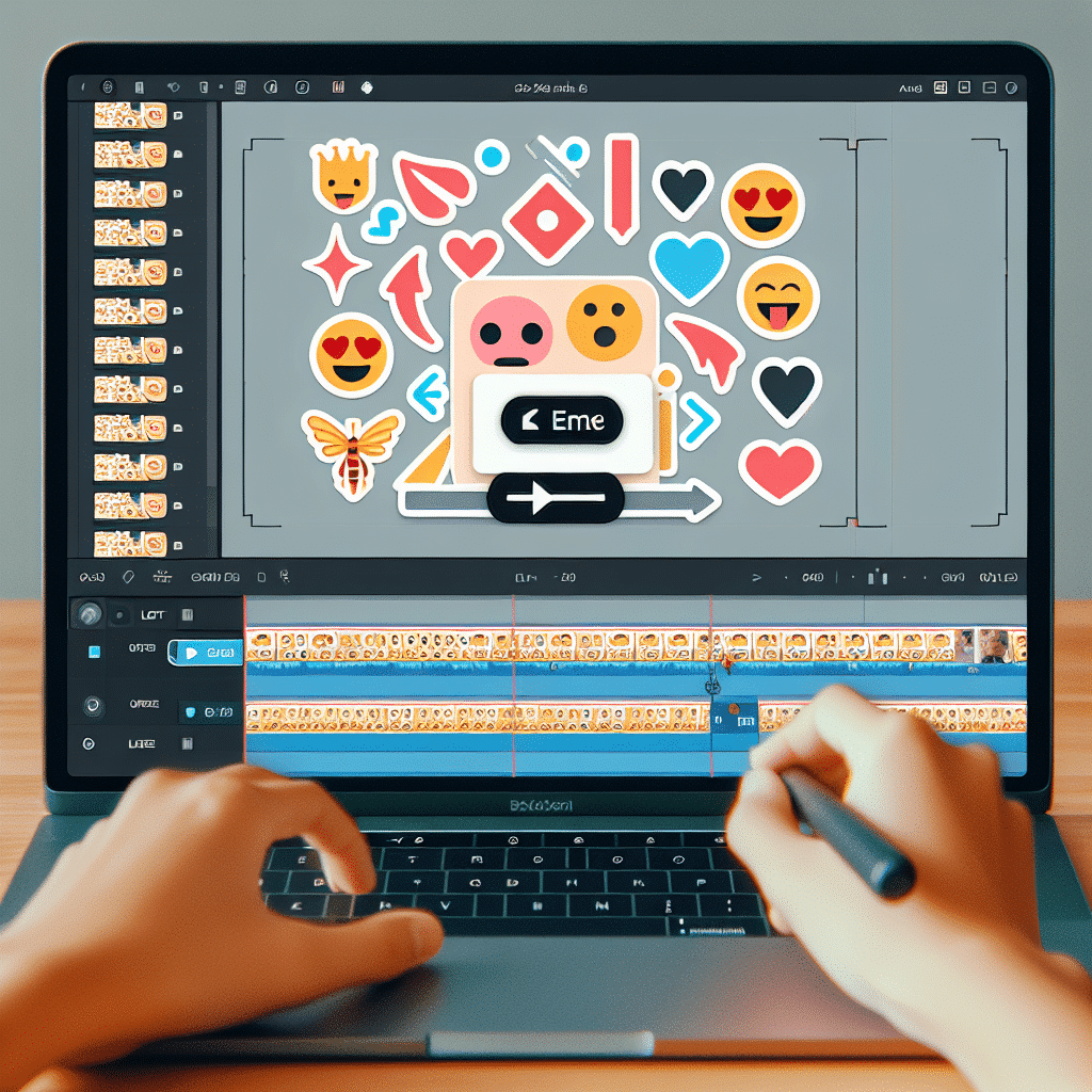 How do I change the size and position of stickers and emojis in a video in CapCut?