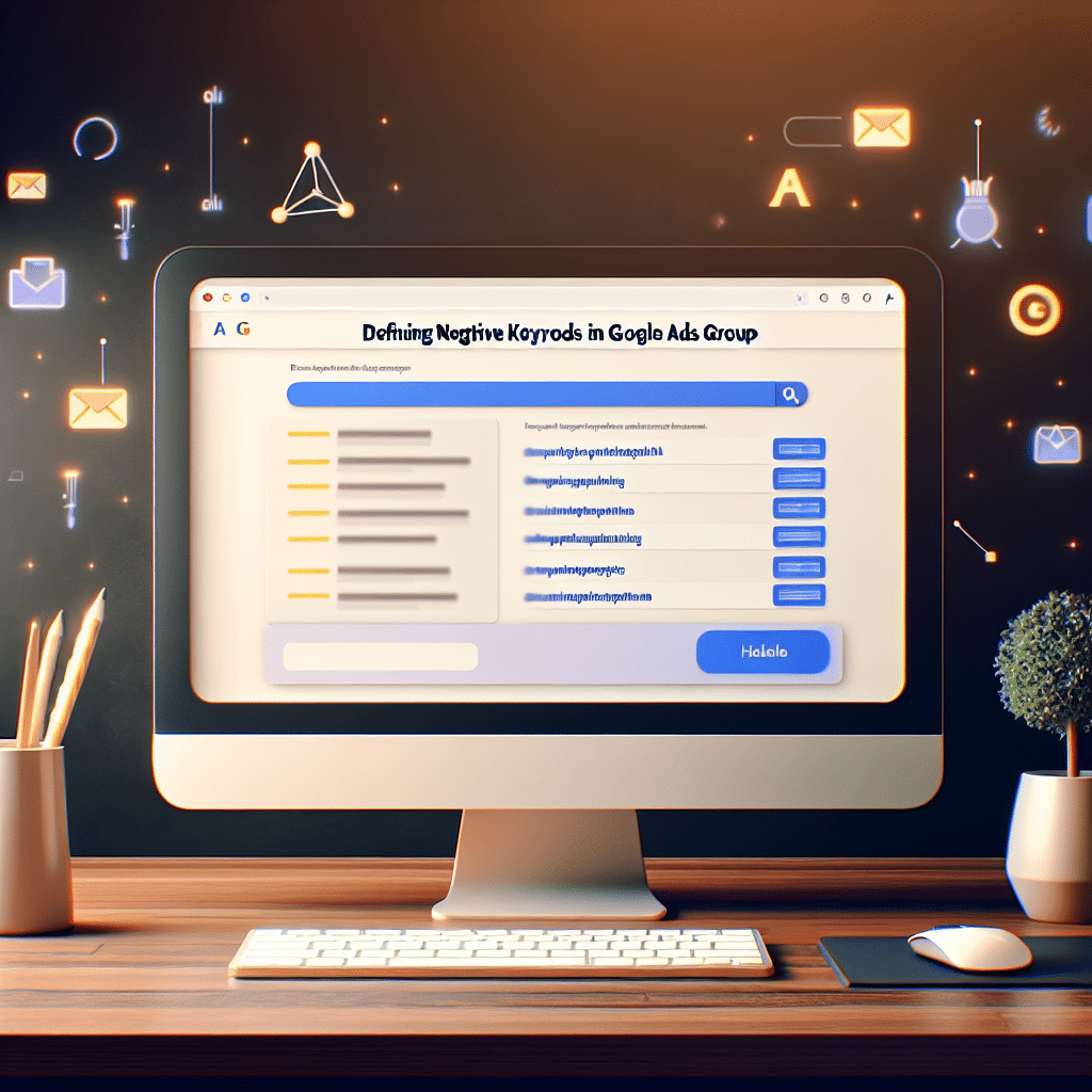 Setting up negative keywords in a Google Ads ad group