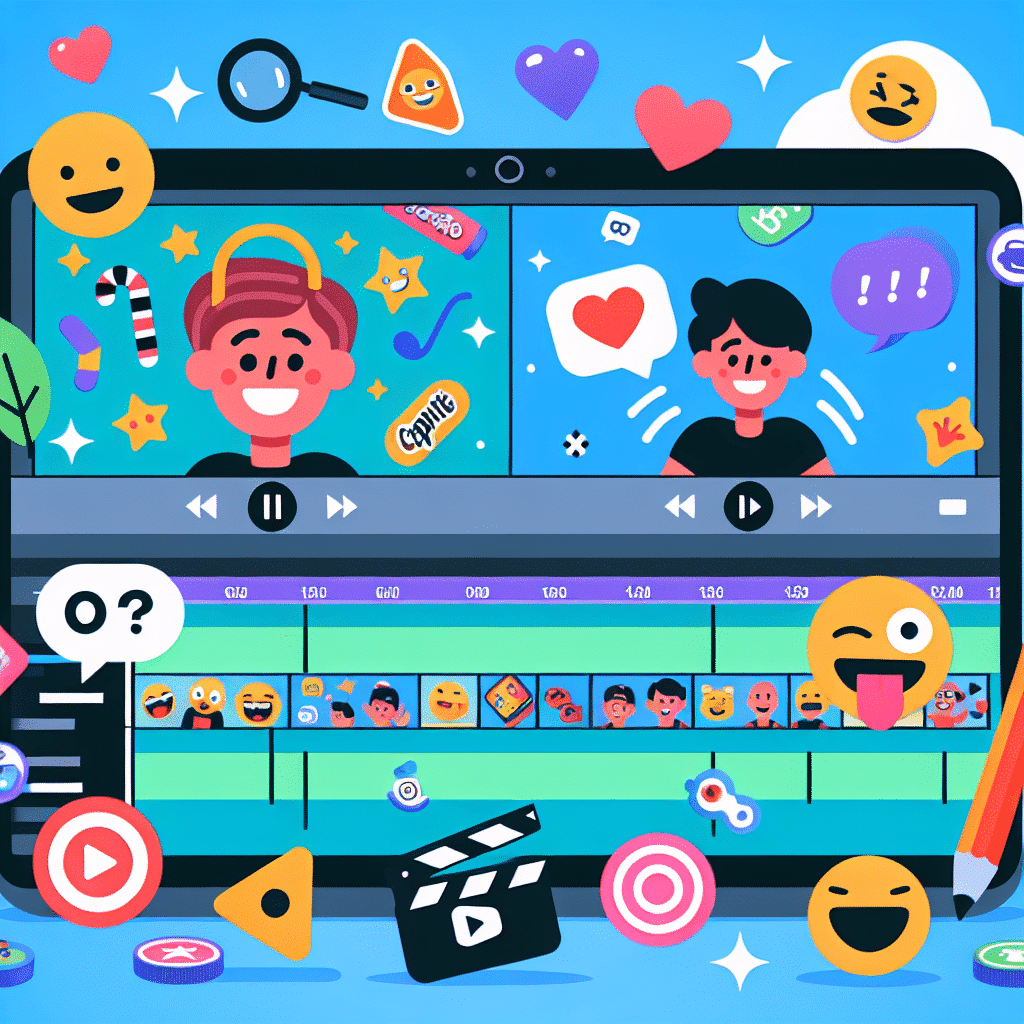 How do you use stickers and emojis to tell a funny story in a video in CapCut?