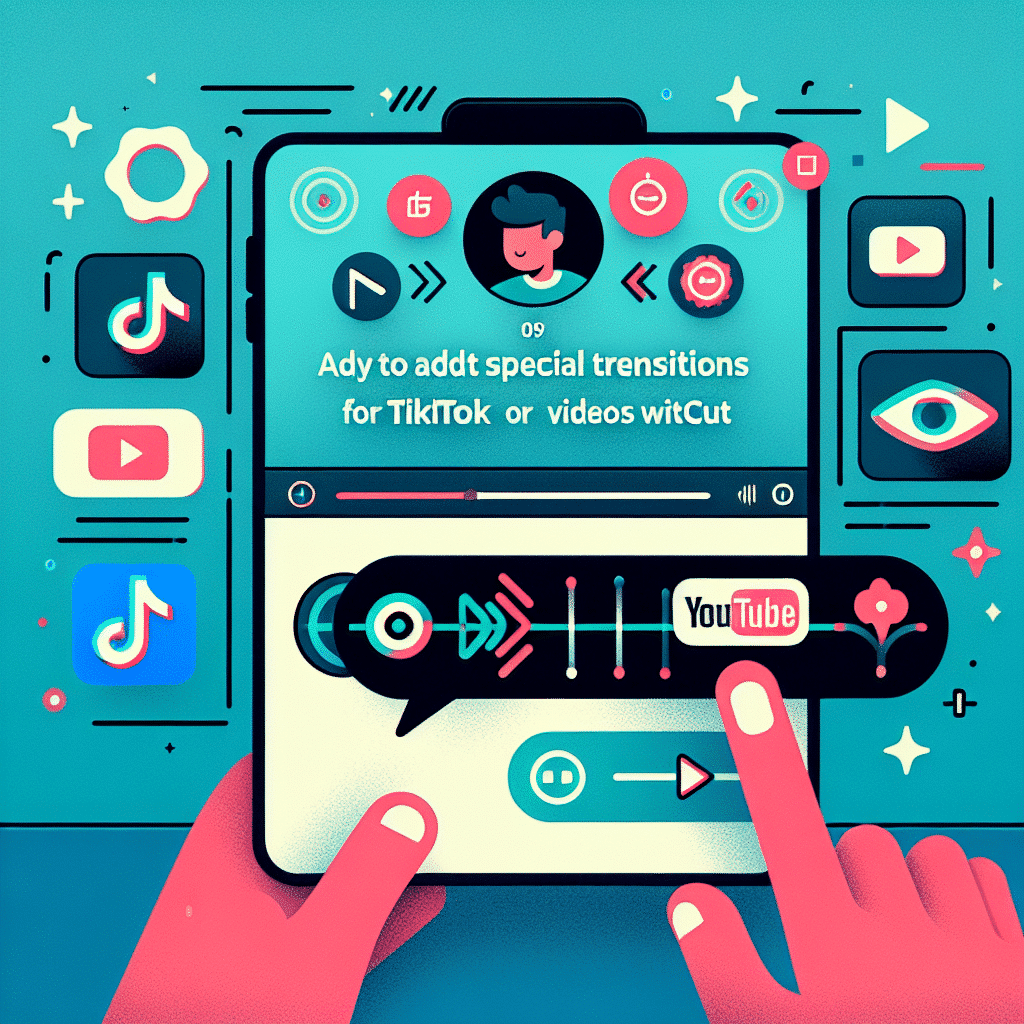 How do you add special transitions that are suitable for TikTok or YouTube videos using CapCut?