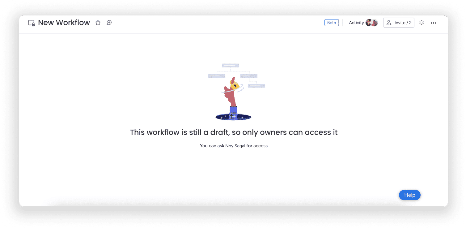 用于管理访问权限的 Monday Workflows 的不同级别权限 5 图片 156.png