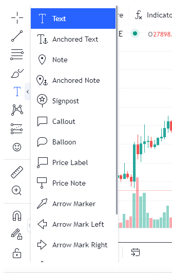 How to understand what's on the charts page in Crypto Hopper 9 Text drawing tool