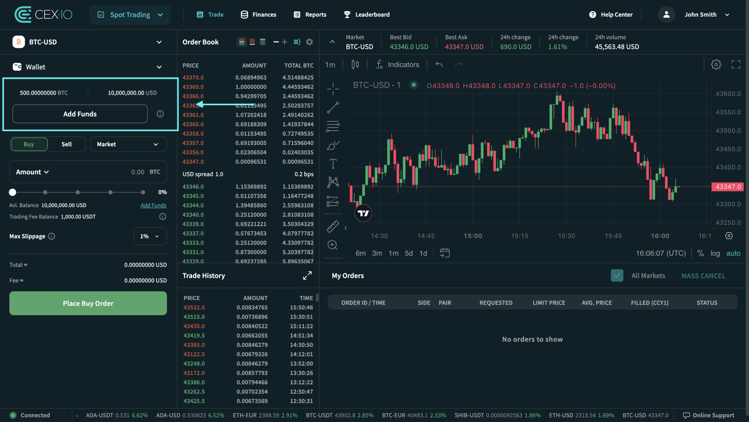 Как обнаружить сделку на криптобирже CEX.IO: обзор торговой страницы и размещение нового ордера 6 Как обнаружить сделку на криптобирже CEX.IO: обзор торговой страницы и размещение нового ордера