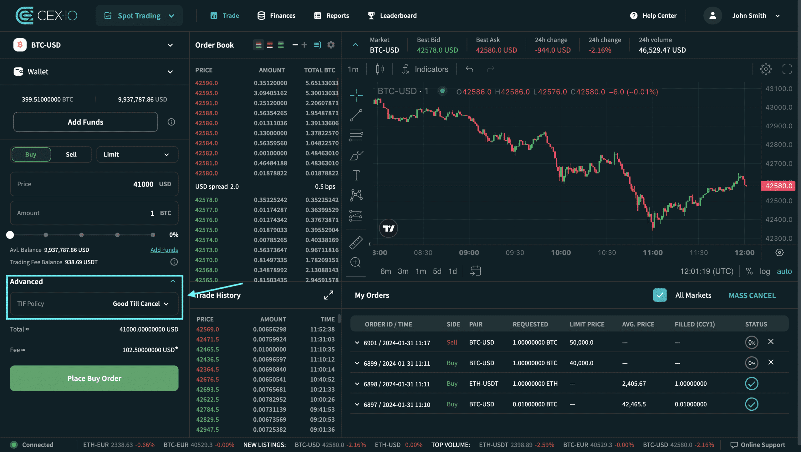 Cómo ejecutar una orden limitada en CEX.IO Sspot Trading 10 Cómo ejecutar una orden limitada en CEX.IO Sspot Trading