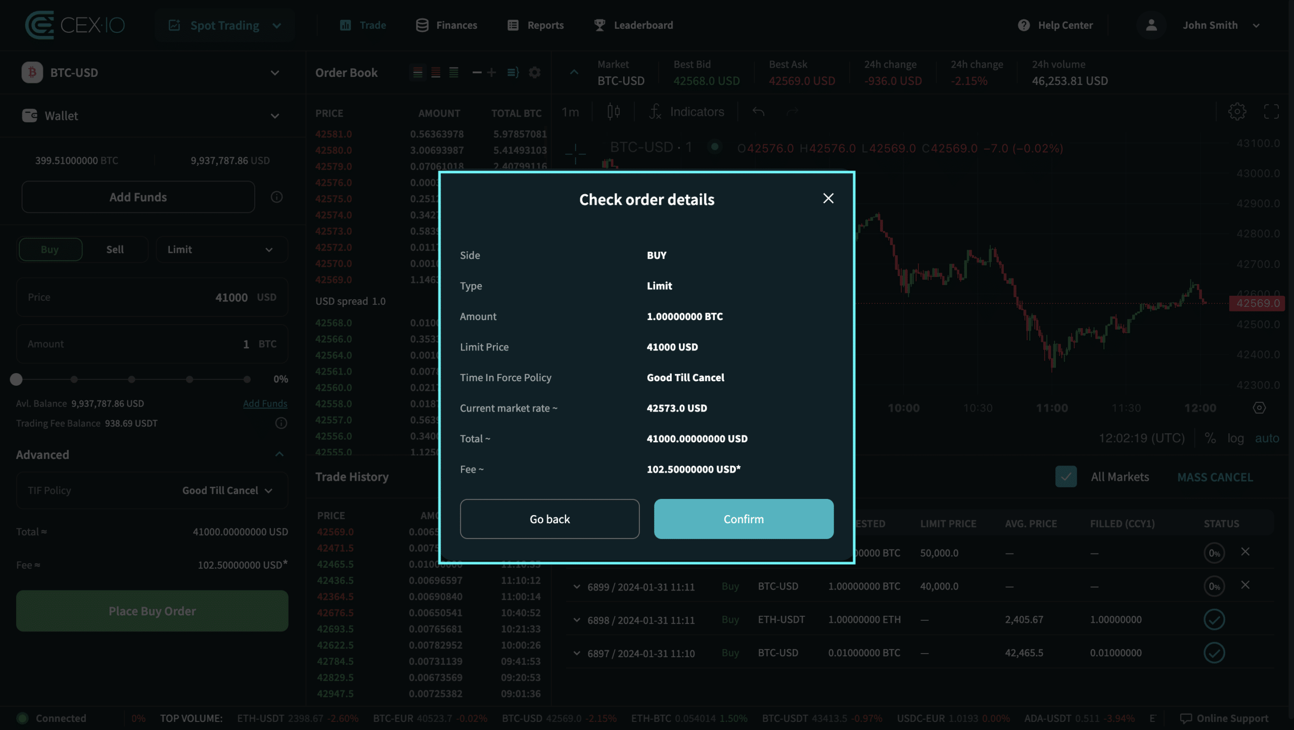 Cómo ejecutar una orden limitada en CEX.IO Sspot Trading 15 Cómo ejecutar una orden limitada en CEX.IO Sspot Trading