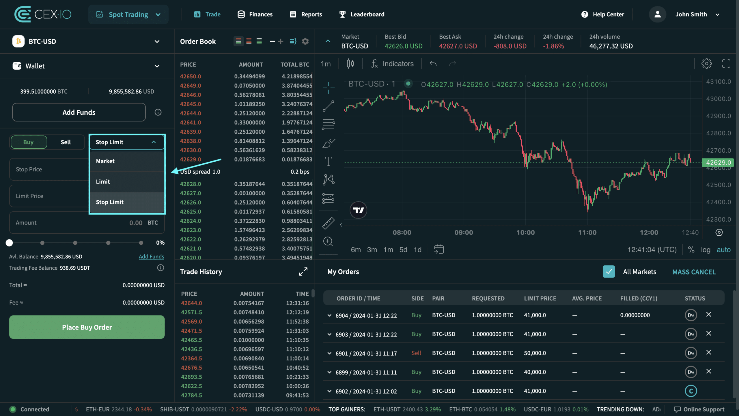 CEX.IO'da Spot ticarette Stop Limit emri nasıl verilir? 5 CEX.IO'da Spot ticarette Stop Limit emri nasıl verilir?