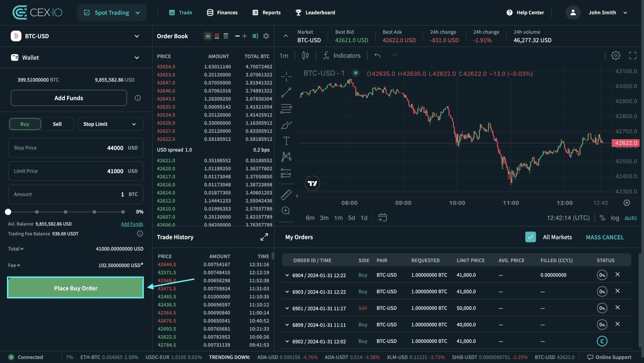 CEX.IO'da Spot ticarette Stop Limit emri nasıl verilir? 10 CEX.IO'da Spot ticarette Stop Limit emri nasıl verilir?