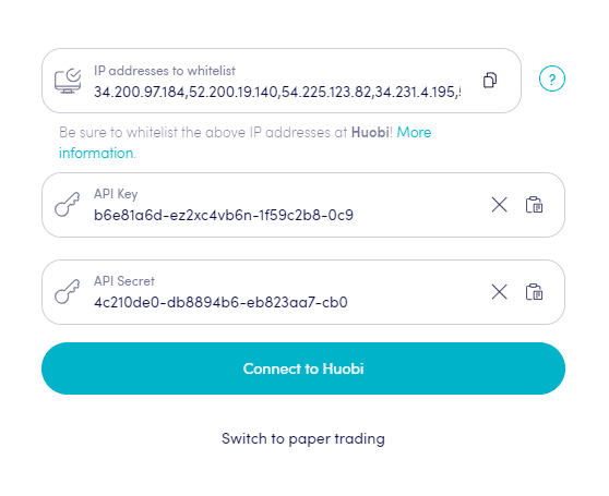 How to connect to Huobi on Crypto Hopper 4 Paste the HTX API keys into the Cryptohopper trading bot