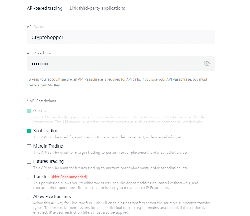 Cómo conectar KuCoin a Crypto Hopper 3 Genera claves API de KuCoin para la guía Cryptohopper