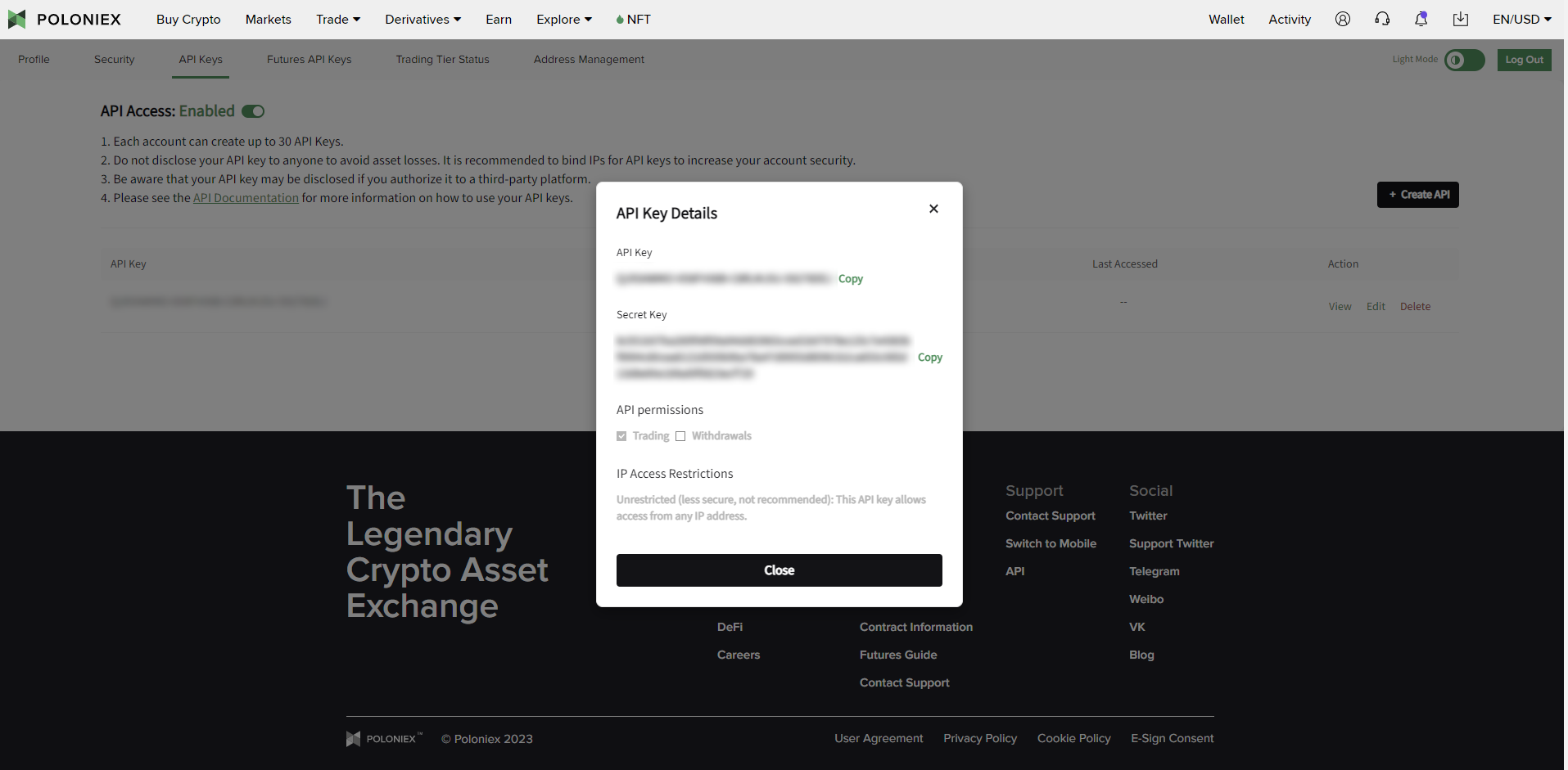 Crypto Hopper'da Poloniex'e nasıl bağlanılır? 5 Poloniex'in beşinci adımı