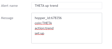 如何在您的 Crypto Hopper 策略中使用 TradingView 消息 7 模板 AI TV Alert
