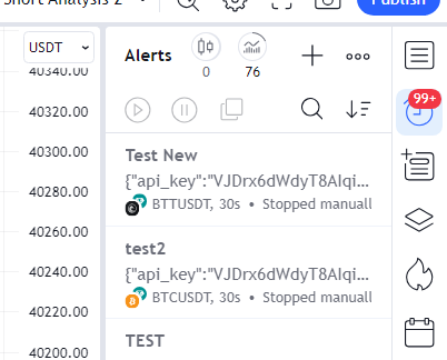 Maak een waarschuwing aan in TradingView