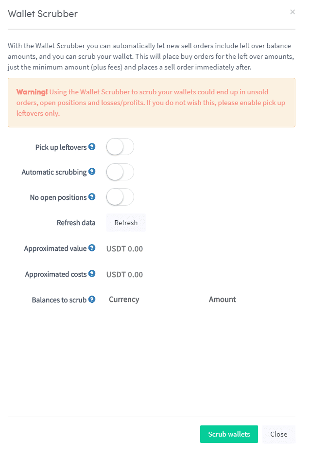 Hoe Wallet Scrubber in te stellen in Crypto Hopper