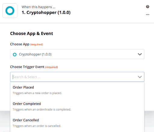Hoe Zapier te verbinden met het Crypto Hopper-systeem