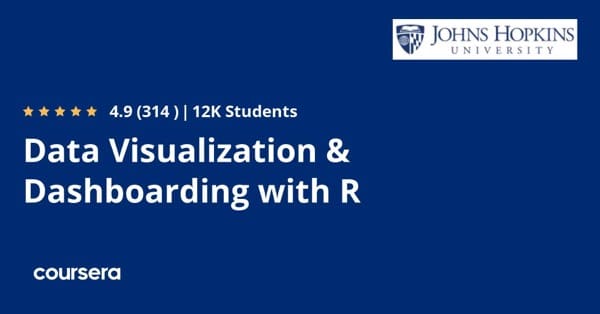 Çevrimiçi kurs - Johns Hopkins Üniversitesi'nden R ile Veri Görselleştirme ve Kontrol Paneli Oluşturma alanında sertifikalı profesyonel uzmanlık