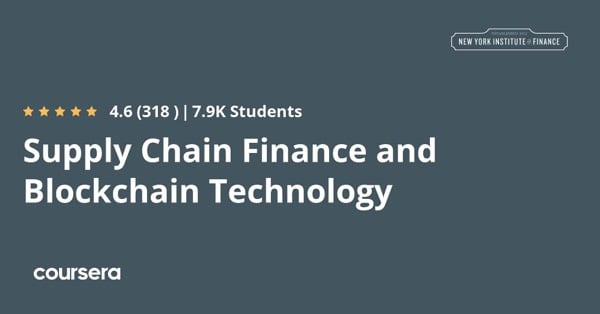 دورة عبر الإنترنت - تخصص احترافي معتمد في تمويل سلسلة التوريد وتكنولوجيا blockchain من معهد نيويورك المالي